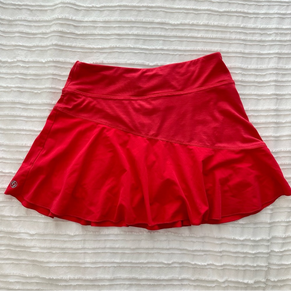 LIJA | Red-Pink Women's Tennis Skirt with Shorts -Size XS